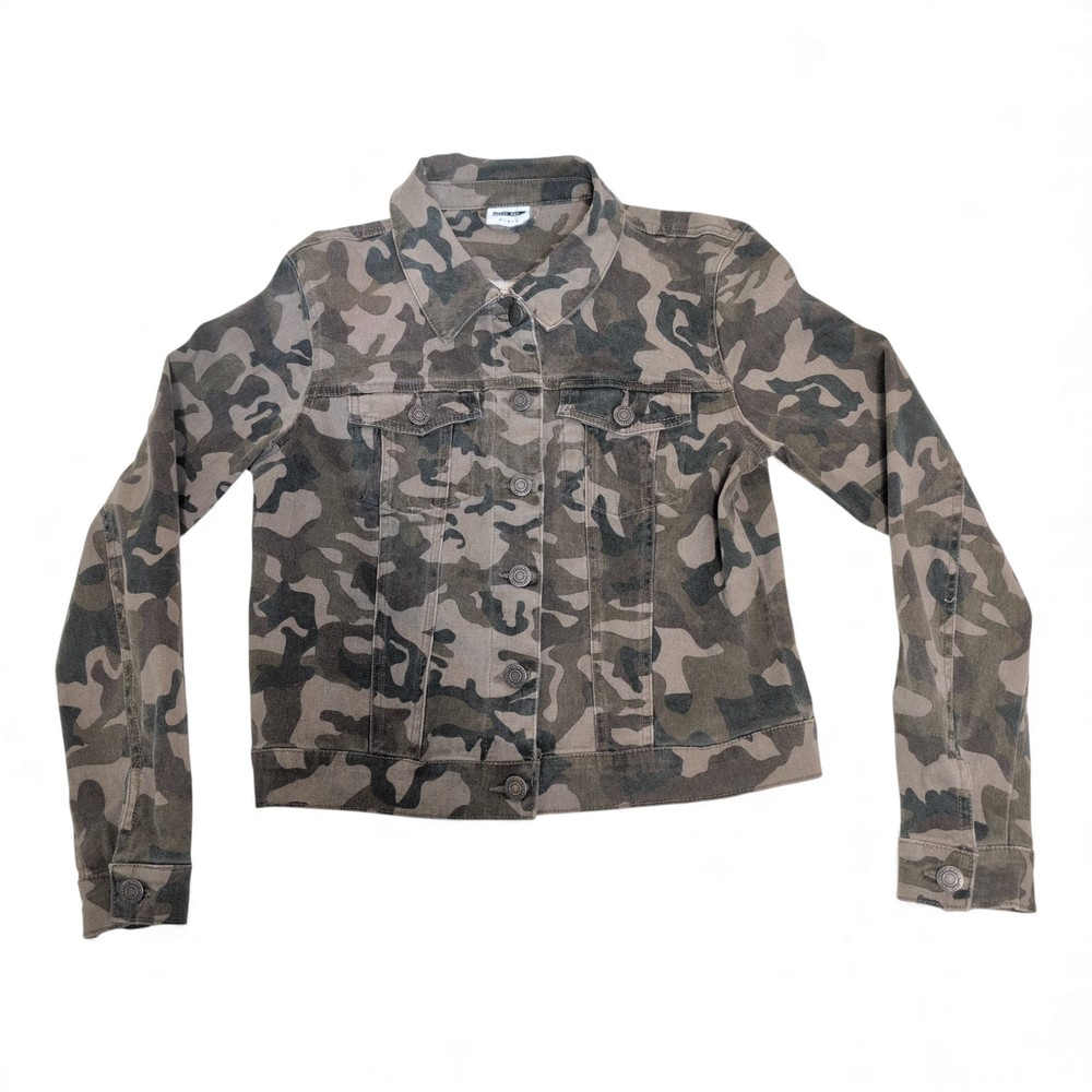 Noisy May Green Camo Trucker Jacket - Women's M
